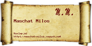 Maschat Milos névjegykártya